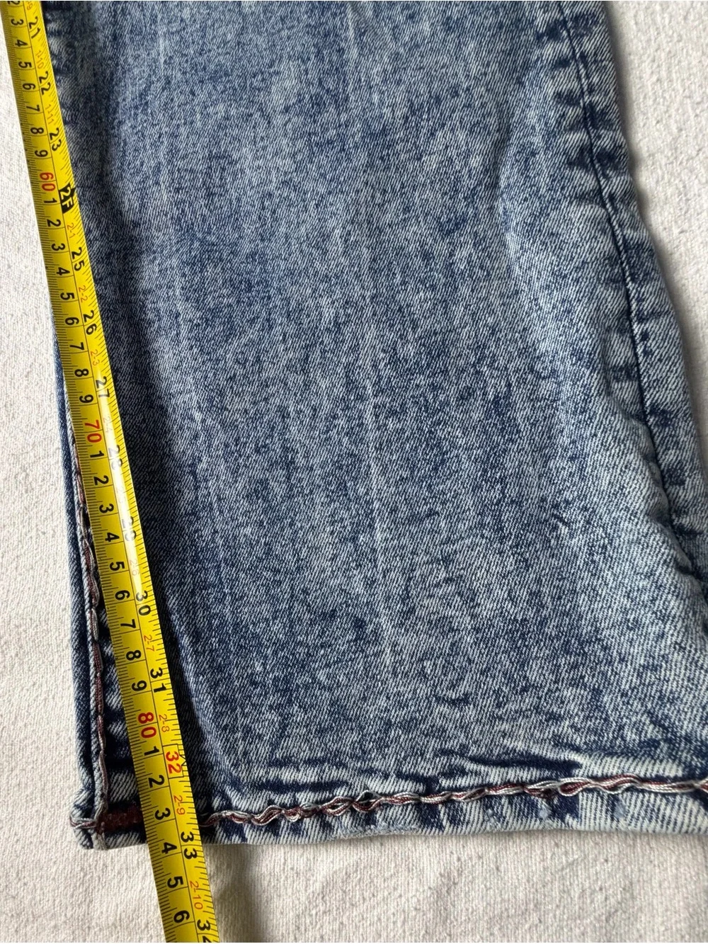 True Religion Men's Acid Wash Blue Ricky Relaxed Straight Jeans